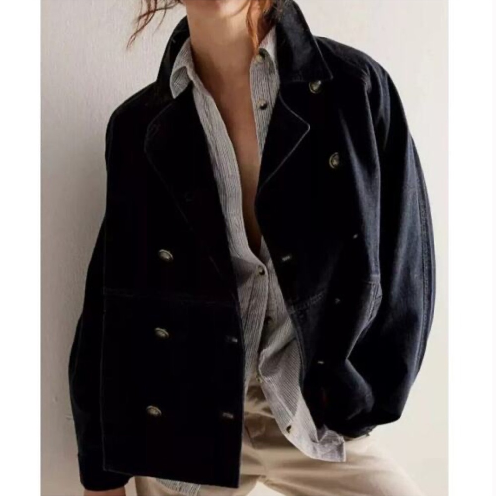 Free People We The Free Viva Surplus Double-Breasted Jacket